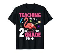 Flamingo Teaching My Second Grade Flock 2nd Grade Teacher T-Shirt