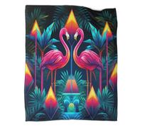 Flamingo Throw Blanket Reversible Ultra Soft Warm All Season Fleece Flannel Blanket Animals 3D Printed Throw Blanket for Bed Couch And TV Sofa Gifts 40x50inch(100x130cm)