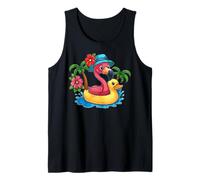 Flamingo Tropical Beach Vacation Sunset Palm Tree Summer Tank Top