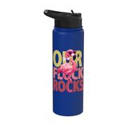 Flamingo Tropical Bird Flock Rocks Funny Retro Summer Stainless Steel Insulated Water Bottle