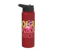 Flamingo Tropical Bird Flock Rocks Funny Retro Summer Stainless Steel Insulated Water Bottle