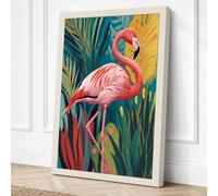 Flamingo Tropical Canvas Wall Art Print 18x12 Inch