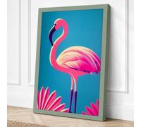 Flamingo Tropical Canvas Wall Art Print 24x16 Inch
