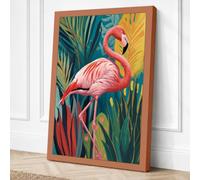 Flamingo Tropical Canvas Wall Art Print 24x16 Inch