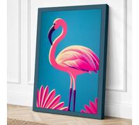 Flamingo Tropical Canvas Wall Art Print 24x16 Inch