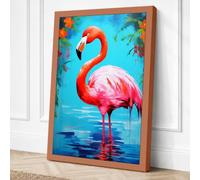Flamingo Tropical Canvas Wall Art Print 24x16 Inch