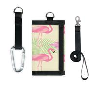 Flamingo Tropical Palm Wallet Slim Small Pocket Money Organisers Bag Tropical Lightweight Portable Change Purse