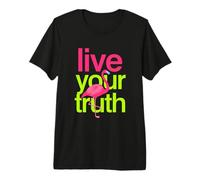 Flamingo Tropical Summer Positive Vibes Self Expression Premium T-Shirt