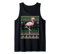 Flamingo Ugly Christmas Sweaters Holiday Santa Cute Xmas Tank Top