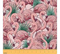 Flamingo Upholstery Fabric by The Yard Tropical Flamingo Pattern Fabric for Upholstery and Home DIY Projects Animal Decor Palm Leaf Print Waterproof Outdoor Fabric 1 Yard (L92*W150cm) Pink Green