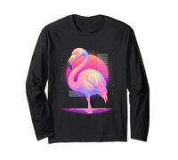 Flamingo Vaporwave Bird Pastel Sunset Tropics Long Sleeve T-Shirt