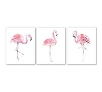 Flamingo Wall Art Pink Room Decor,Watercolor Flamingo Decor For Pink Bedroom Decor,Flamingo Bathroom Decor,Flamingo Pictures Wall Decor,Set Of 3 Prints 11x14 Unframed