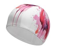 Flamingo Watercolor Bathing Cap High Elasticity Swimming Caps Fit Both Long Hair Short Hair Comfortable Large Shower Cap for Drag Reduction and Hair Protection