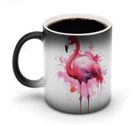 Flamingo Watercolor Coffee Mug Novelty Ceramic Mug Heat Sensitive Color Ch