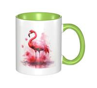 Flamingo Watercolor Coffee Mugs with Handle 11 oz Large Porcelain Mug for Hot/Cold Beverages, Ceramic Tea Cups for Men Women Funny Coffee Cup Housewarming Wedding Gift