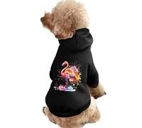 Flamingo Watercolor Dog Hoodie Shirts Pet Clothes for Small Puppy Cat Costume 2XL