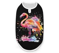 Flamingo Watercolor Dog Shirt Sleeveless Pet Clothes Summer T-Shirts Tank Top for Small Puppy Cat