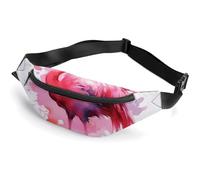 Flamingo Watercolor Fanny Packs with Zipper, Personalized Waist Bags with Multiple Pockets, Adjustable Sling Bag for Travel, Waterproof Belt Bag, Crossbody Bags for Unisex