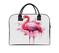 Flamingo Watercolor Laptop Tote Bag Casual Travel Handbag Multi Pocket Shoulder Bags for Work Travel