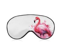 Flamingo Watercolor Sleep Mask Light Block-Out Eye Mask for Side Sleeper Pressure-Free Soft Night Blindfold with Adjustable Strap Breathable Sleep Eye Cover for Travel