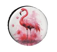 Flamingo Watercolor Tire Cover Replacement Weatherproof Tire Diameters 24-36 Inch Waterproof Universal Wheel Protectors for Trailer Truck