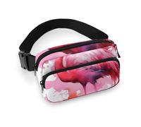 Flamingo Watercolor Waist Bag Fashion Fanny Bag with Adjustable Strap for Outdoor Workout Cycling Unisex, white, 20x13cm, Waist Bag
