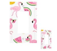 Flamingo Watermelon Pineapple Wall Plate Cover Modern Decorative 1 Gang Light Switch Cover Unbreakable Receptacle Outlet Covers For Living Room Bedroom Home Decor 1 Gang