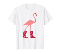 Flamingo Wellington Boots Value Graphic T-Shirt, Men, White, L