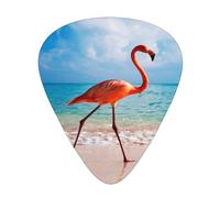 Flamingo Wildlife Animal Art Guitar Pick 12 Packs Guitar Plectrums Best Musical Gift Including 0.46mm/0.71mm/0.96mm