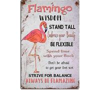 Flamingo Wisdom Inspirational Ative Beachign With Glossy Finish Predrilled Holes For Easy Moungch Vintage Decor Poster Wall Art Decor Metal Sign Poster 8X12 Inches