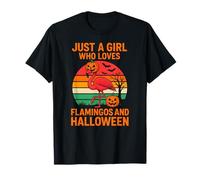 Flamingo Witch Girl Loves Cute Girls Spooky Flamingo T-Shirt