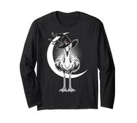Flamingo Witch Hat Crescent Moon Protection Symbol Scary Long Sleeve T-Shirt
