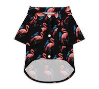 Flamingo with Blue Jay Bird Lightweight Dog Shirt Breathable Summer Clothes Casual Pet T-Shirts for Small Medium Large Dogs Cats