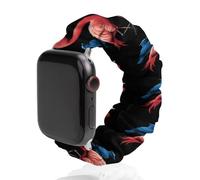 Flamingo with Blue Jay Bird Soft Elastic Scrunchie Watch Strap Compatible with IWatch Series 6 5 4 3 2 1 Printed Wristbands Bands