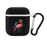Flamingo with Blue Jay Bird Stylish Printed Bluetooth Headset Protective Cover Compatible with AirPods 1/2 with Buckle
