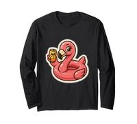Flamingo with Drink Long Sleeve T-Shirt