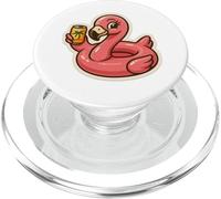 Flamingo with drink PopSockets PopGrip for MagSafe
