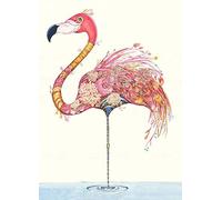 Flamingo with flowers Card Daniel Mackie Designs 7 x 5 inches wrapped in cello with envelope