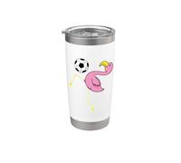 Flamingo with Football Stainless Steel Insulated Tumbler