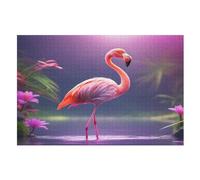 Flamingo Wooden Puzzles for Adults,1000 Piece,Jigsaw Puzzle for Teens Brain Challenge (75×50cm)