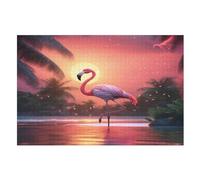 Flamingo Wooden Puzzles for Adults,1000 Piece,Jigsaw Puzzle for Teens Brain Challenge (75×50cm)