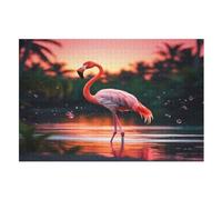 Flamingo Wooden Puzzles for Adults,1000 Piece,Jigsaw Puzzle for Teens Brain Challenge (75×50cm)