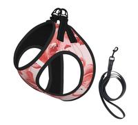 Flamingo1 print Dog Harness, 2X Buckle,Dog Vest,No Pulling Front Leash Clip,for Small Medium Dogs