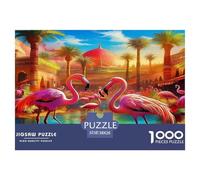 Flamingo1000Piece JigsawPuzzlesAnimal Flamingo KidsforAdult Challenging Brainteasing Age12+byth HomeDecoration Uncover The Puzzle 38x26cm/1000pcs