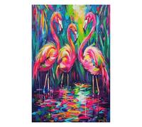 Flamingos And Flowers 1000 Piece Complete Jigsaw Puzzle Set Vibrant Flamingos Teens Beginners Mind Relaxation Puzzle Fans Group Play Anniversary Fathers Gift Thick Cardboard 1000 PCS