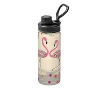 Flamingos and Flowers Printing 18oz Sports Insulated Kettle Drinking Cup Stainless Steel Portable Cup for Gym