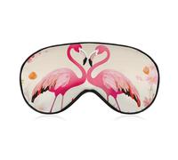 Flamingos and Flowers Sleep Mask for Women Men Side Sleeper Eye Cover with Adjustable Strap Soft Breathable Blackout Mask Slip-Free Deep Sleeping Travel Essentials