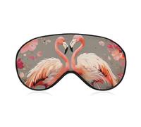 Flamingos and Flowers Sleep Mask for Women Men, Soft Eye Mask with Adjustable Strap for Sleeping, Light Blocking Travel Blindfold for Nap Comfortable Eye Cover for Home Office