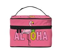 Flamingos and INES Peach Pink Makeup Bag Toiletry Bag for Women Cosmetic Bag Travel Toiletry Bag Makeup Travel Bag Makeup Organizer Big Makeup Bag
