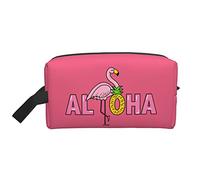 Flamingos and INES Peach Pink Travel Toiletries Makeup Organizer Large Capacity Portable Cosmetic Bags for Women Girls